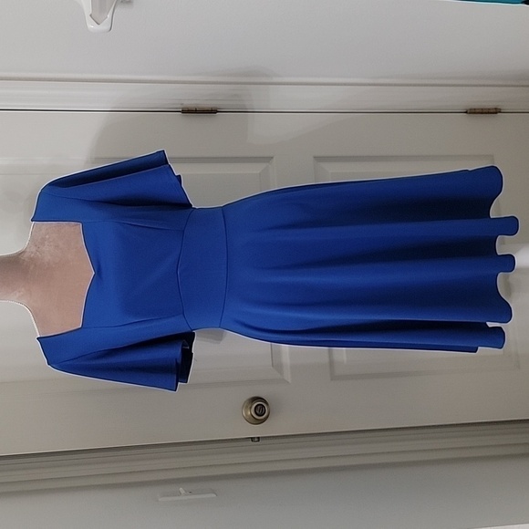 Grace Karin Cobalt Blue Flutter Sleeve Skater Style Dress. Size M, Exc. Cond. - Picture 1 of 14